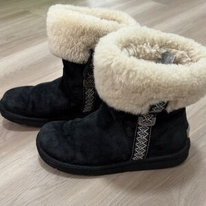 UGG Black and Cream Winter Boots